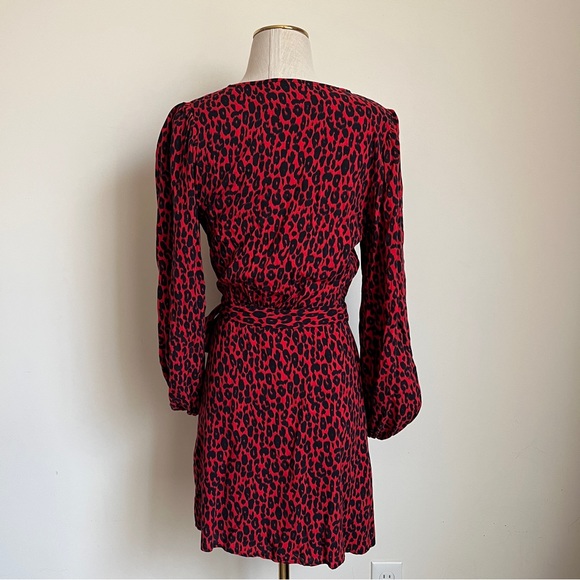 IRO Boina Animal Print Wrap Dress in Red and Black Size 34/XS - Picture 7 of 9